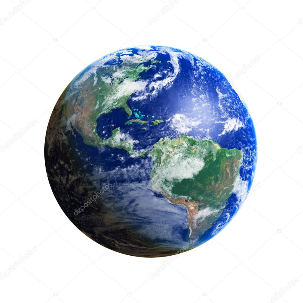 earth isolated on white background 
