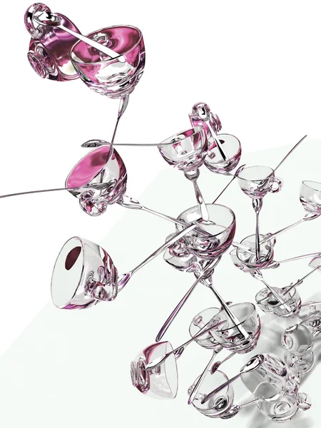 abstract 3 d illustration of glass shapes 