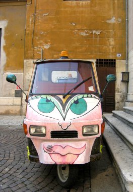 Car with graffiti clipart