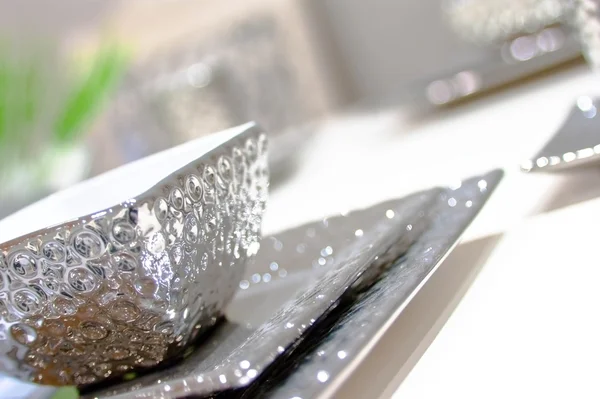 Xícara de chá de prata — Fotografia de Stock