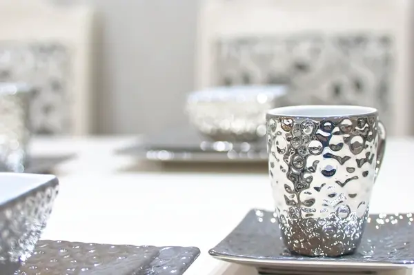 Tazza di tè argento — Foto Stock