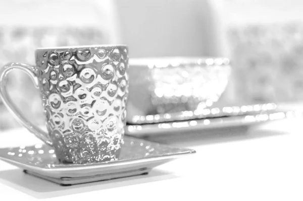 Filiżanka herbaty srebrny — Zdjęcie stockowe