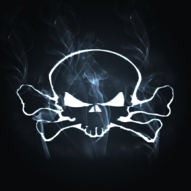 skull in the smoke clipart