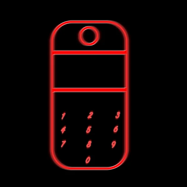 Neonová Ilustrace Mobilního Telefonu — Stock fotografie