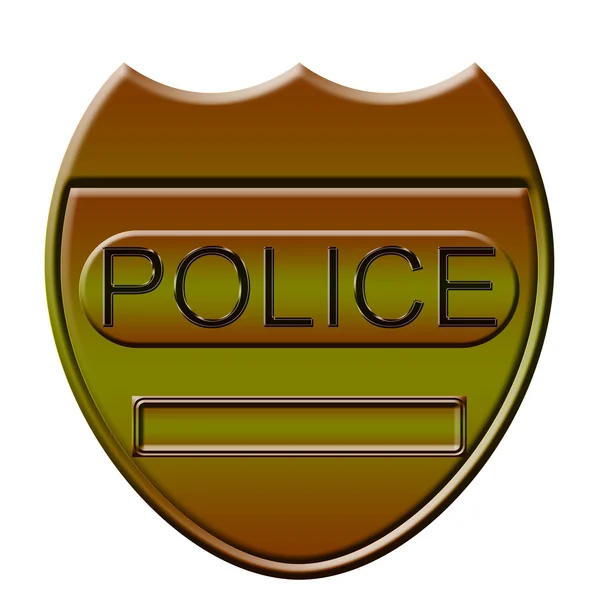 Zlatý Černý Policejní Odznak — Stock fotografie