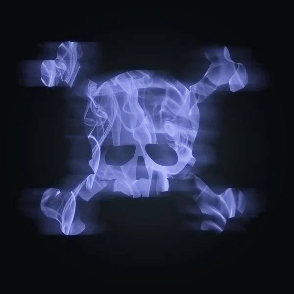 Skull Ray Smoke — Stock Photo, Image