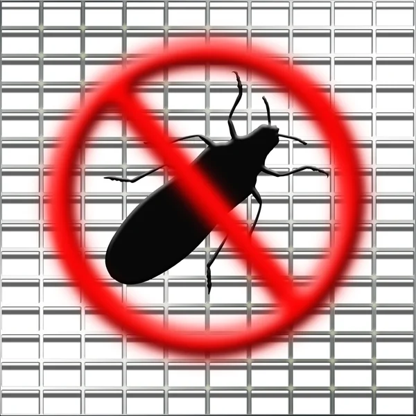 Parar Bugs Ilustração Branco Vermelho — Fotografia de Stock