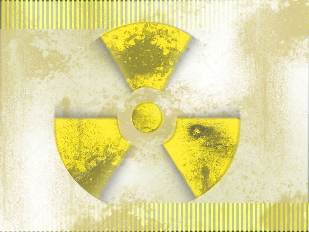 radiation sign on grunge background 