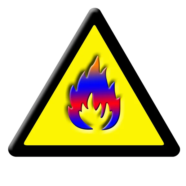 Uwaga znak ognia — Zdjęcie stockowe