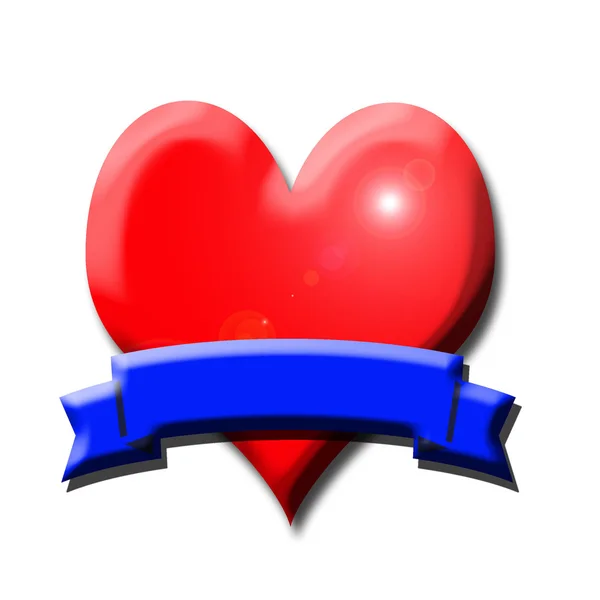 Heart with banner — Stock Photo, Image