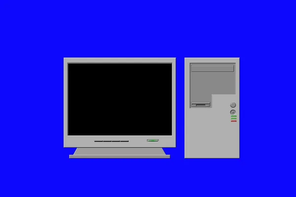 个人计算机和显示器 — 图库照片