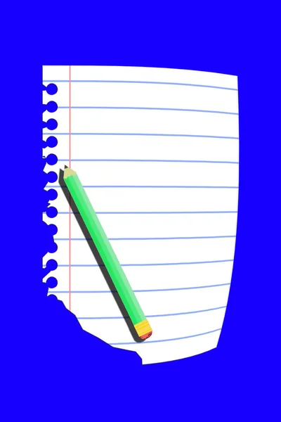 Blatt Papier und Bleistift — Stockfoto