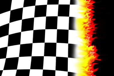 Burning racing flag clipart