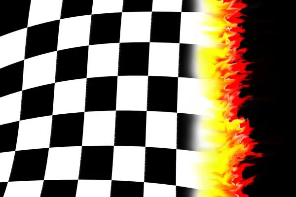 Спалювання racing прапор — стокове фото
