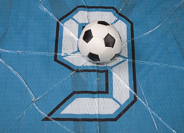 Number nine broken glass and ball — Stock Photo, Image