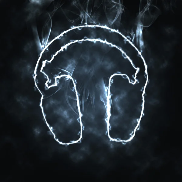 Headphones in the smoke — Stock Photo, Image