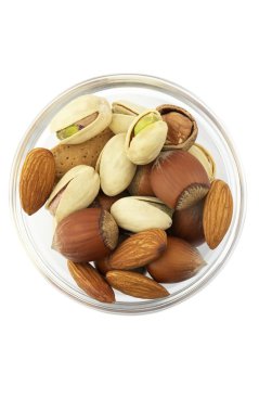 Almonds with pistachio and hazelnuts clipart