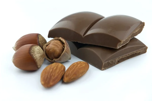 Chocolade met noten — Stockfoto