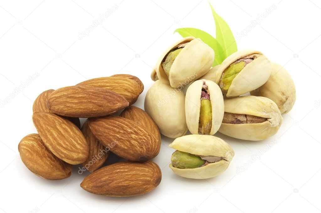 Almonds and pistachio — Stock Photo © Dionisvera 1599381