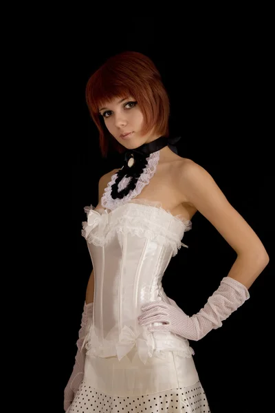 Jolie fille en corset blanc — Photo