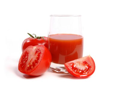 Juicy tomatoes and tomato juice clipart