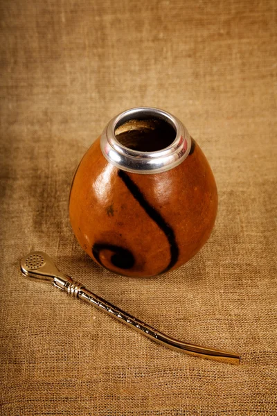 Argentinische Kalebasse mit Bombilla — Stockfoto