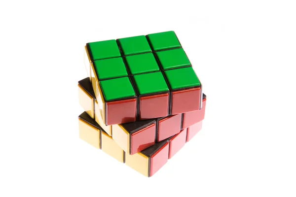 Puzzle cubo aislado en blanco — Foto de Stock