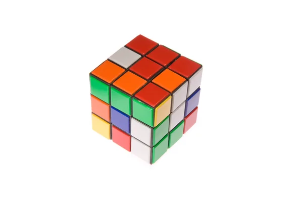Puzzle cubo aislado en blanco —  Fotos de Stock