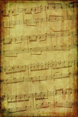 Grunge burnt musical background clipart