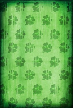 Grunge background with clover clipart