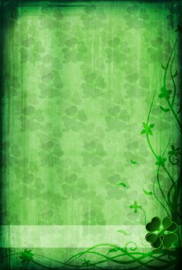 Grunge background with clover clipart