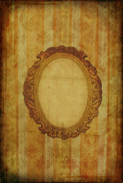 Vintage wallpaper with oval frame — Stock Photo, Image
