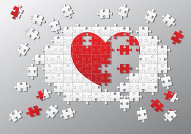 Jigsaw pieces broken heart clipart