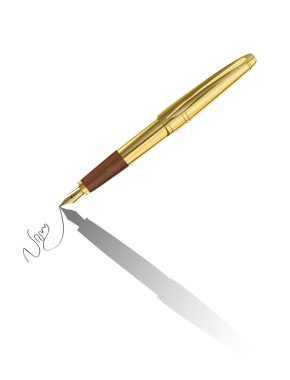 Gold pen signing contract clipart