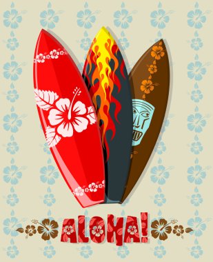 Illustration of surf boards clipart