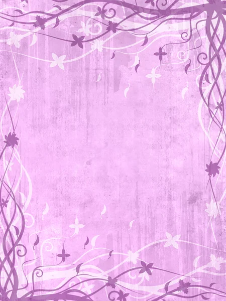 Violet frame with floral patterns — Stock Photo, Image