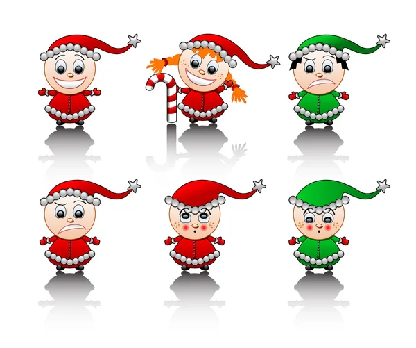 Weinig Santa's helpers glimlach set — Stockfoto