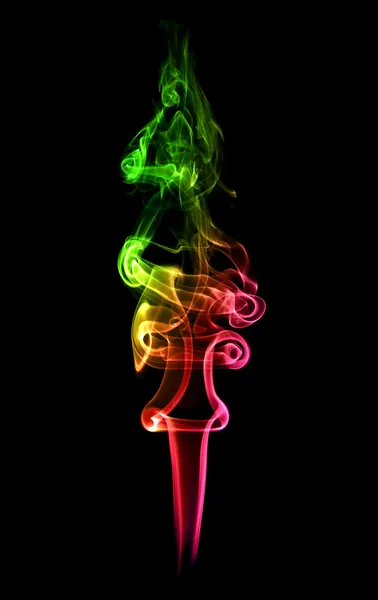 Barevný červené a zelené kouře — Stock fotografie