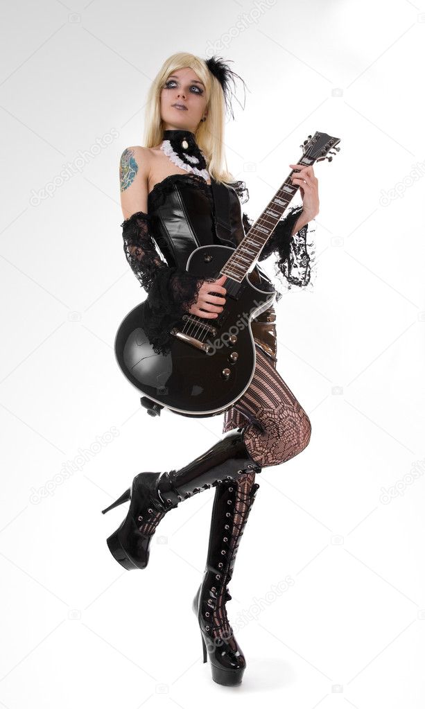 Sexy girl with guitar