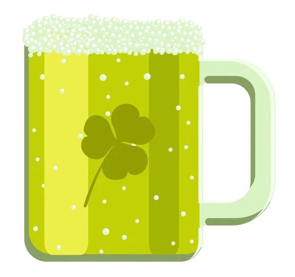 Vettoriale cartone animato birra verde — Vettoriale Stock