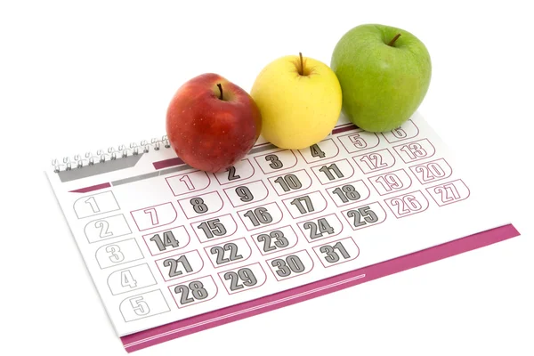 stock image Apple calendar with three color