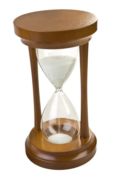 Brązowy ciemny hourglas na białym tle — Zdjęcie stockowe