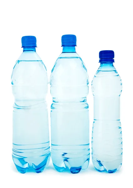 Samenstelling van blauwe fles geïsoleerd — Stockfoto