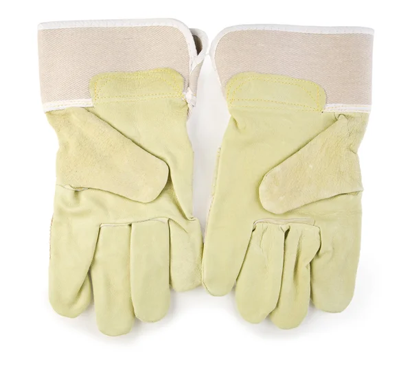 Dva průmyslová rukavice izolovaných na bílém b — Stock fotografie
