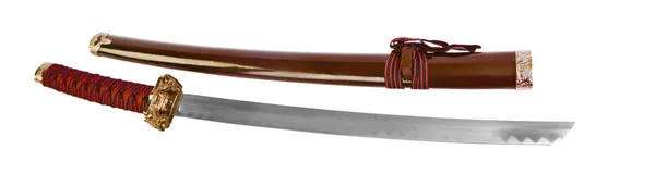 Japanese samurai sword isolated — Stock Photo, Image