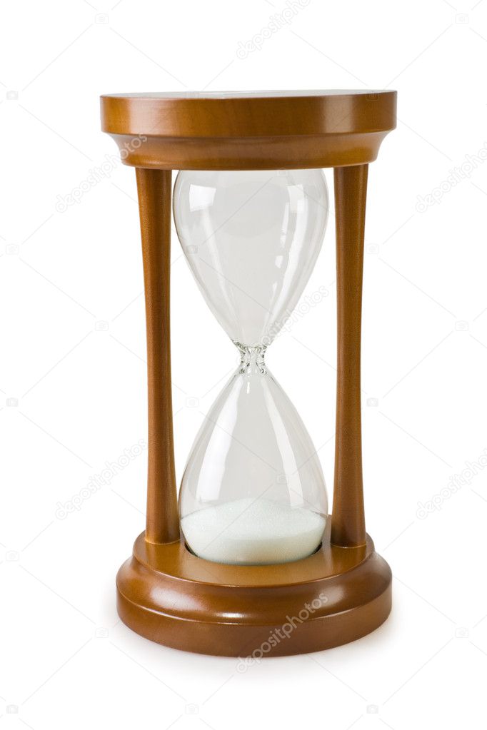 Hourglass isolated on a white backgrond