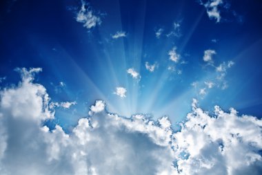 Sunbeam in the cloud clipart