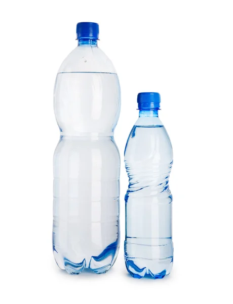 Большая и маленькая синяя бутылка изолирована — стоковое фото