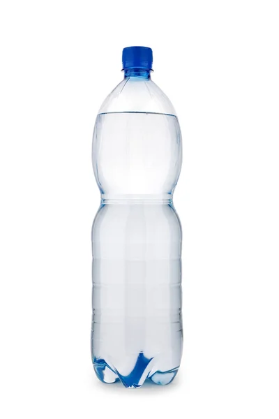 Jeden niebieski butelki na białym tle — Zdjęcie stockowe