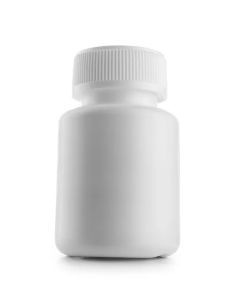 Bottiglia medica bianca isolata — Foto Stock